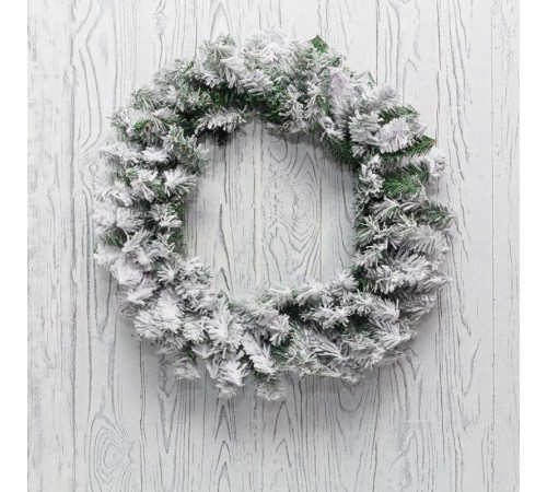 Заснеженный еловый венок  60 см, ПВХ  307-148  NEON-NIGHT