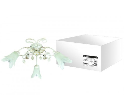 Люстра НПБ 08-02 Луиза 3х40Вт ЛН Е14 белый с золотом  SQ0370-0014  TDM