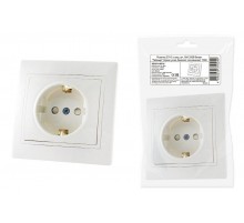 Розетка 2П+З с защ. шт. 16А 250В белая "Таймыр" (пром. упак., бакелит. основание)  SQ1814-0516  TDM