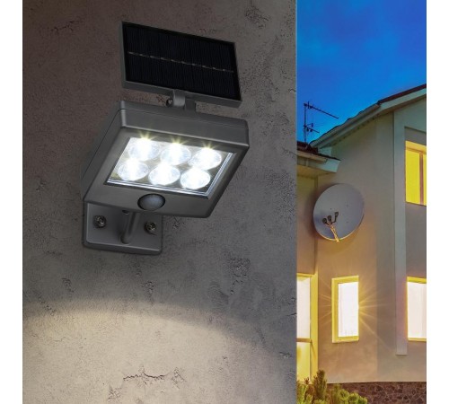 ERAFS048-08 Прожектор с датчиком движения, на солнечной батарее, 6LED, 150 lm  Б0044248  ЭРА