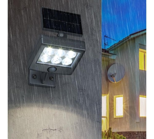 ERAFS048-08 Прожектор с датчиком движения, на солнечной батарее, 6LED, 150 lm  Б0044248  ЭРА