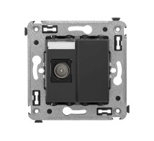 Розетка TV одиночная в стену, "Avanti", "Черный матовый"  4412503  DKC