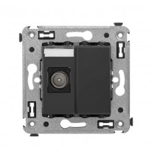 Розетка TV одиночная в стену, "Avanti", "Черный матовый"  4412503  DKC