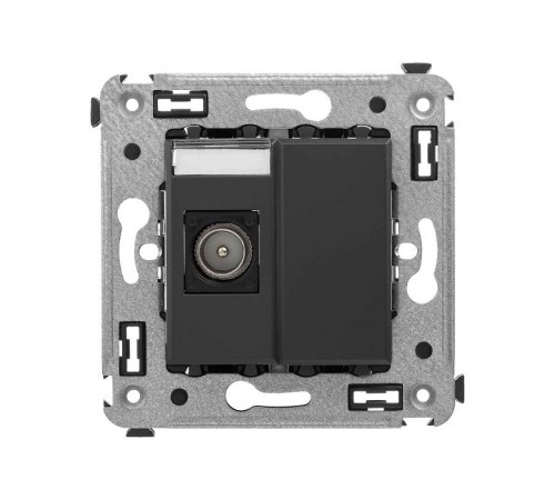 Розетка TV одиночная в стену, "Avanti", "Черный матовый"  4412503  DKC