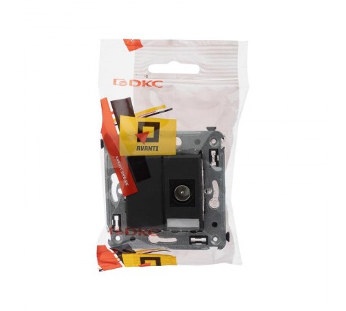 Розетка TV одиночная в стену, "Avanti", "Черный матовый"  4412503  DKC