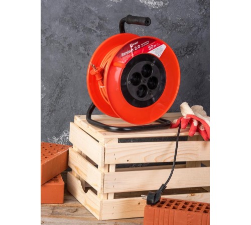 Удлинитель на катушке "Атлант 2.0" 4 гнезда 30м без заземления  ПВС 2*0,75 6А/1,3кВт PROxima  UKA02-06-275-4-30  EKF