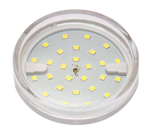 Лампа светодиодная LED 6Вт GX53 220В 5000К PLED- ECO-GX53 CLEAR таблетка (плоский цилиндр)  2852090  Jazzway