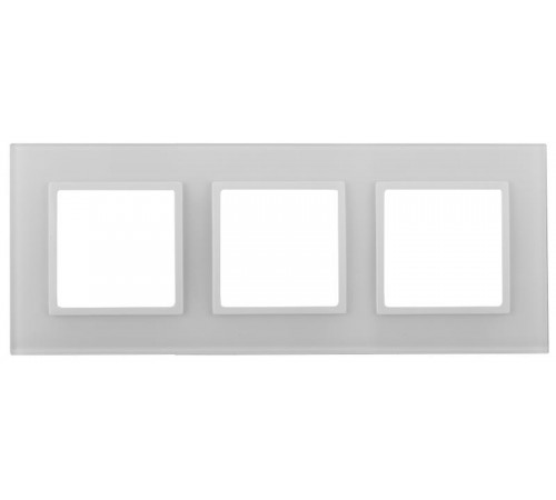 Рамка для розеток и выключателей Elegance 14-5103-01 на 3 поста, стекло, Elegance, белый+белый  Б0059170  ЭРА