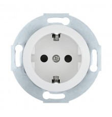 Розетка с з/к, со шторками (белый) Vintage  883204-1  Ecoplast