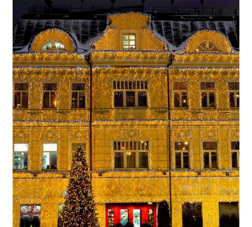 Светодиодная гирлянда ARD-CURTAIN-CLASSIC-2000x9000-CLEAR-2200LED Warm (230V, 120W)  024875  Arlight