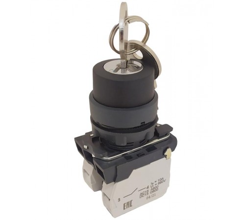 КПЕ 1111 -К УХЛ3, чёрный, 1но+1нз, ключ на 2 положения с фиксацией, IP40, переключатель  (ЭТ)   ET012432  Электротехник