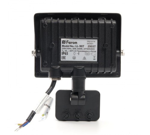 Прожектор светодиодный с датчиком LL-907 IP44 30W 6400K  29557  Feron