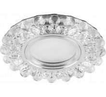 Светильник точечный встраиваемый под лампу, с LED подсветкой CD909 15LED*2835 SMD 4000K, MR16 50W G5.3, прозрачный, хром  28892  FERON