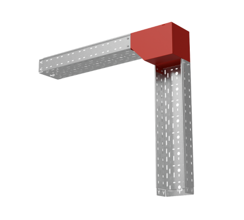 Угол вертикальный внешний L 100х200 мм с разворотом трассы на 90 град "ПЛЮС"  VLPDplus90-100-200-L  КМ-профиль