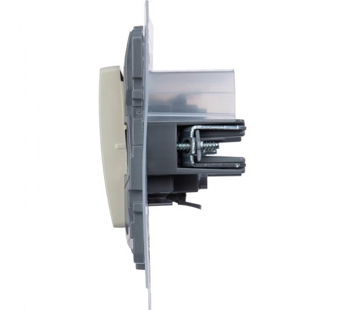 Переключатель одноклавишный IP44 - Legrand Etika - 10А 250В безвинтовые зажимы - слоновая кость  672307  Legrand