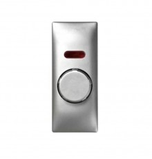 Simon 82 Накладка на светорегулятор проходной поворотно-нажимной с подсветкой, узкий модуль, S82C, алюминий  82054-63  Simon