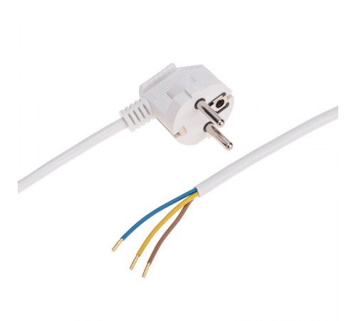 Шнур электрический с вилкой ПВС 3х0,75 мм2 5м (белый)  11-1308  REXANT