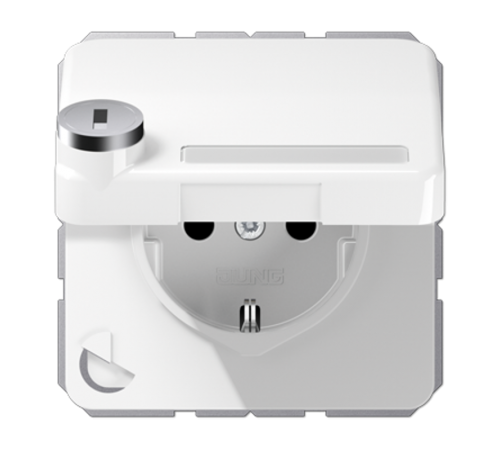 SCHUKO Steckd.m.Klappd.Schloss CD1520NAKLSLWW Jung