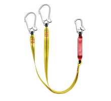 Строп аА двуплечий (лента, амортизатор), 1,5 м, 3 карабина (1 стандартный + 2 больших монтажных)  144756  Tech-KREP