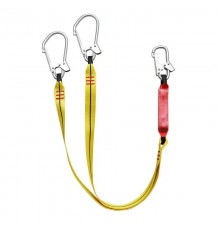 Строп аА двуплечий (лента, амортизатор), 1,5 м, 3 карабина (1 стандартный + 2 больших монтажных)  144756  Tech-KREP