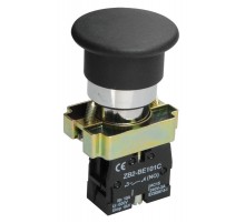 Кнопка управления LAY5-BC21 "Грибок" без подсветки черная 1з   BBG70-BC-K02  IEK