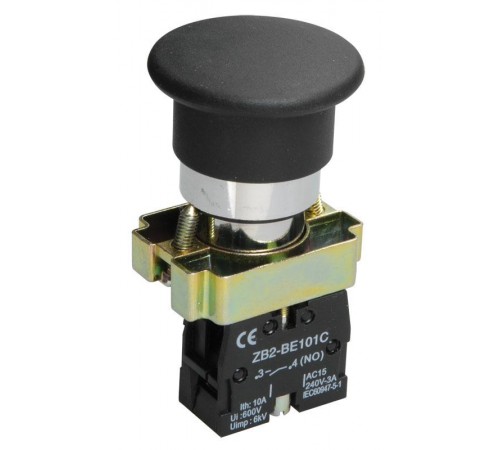 Кнопка управления LAY5-BC21 "Грибок" без подсветки черная 1з   BBG70-BC-K02  IEK