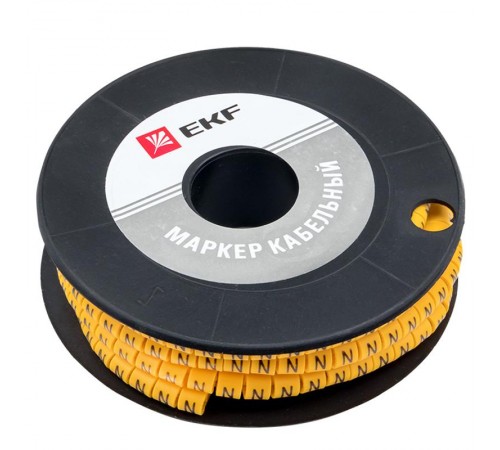 Маркер-кабельный 4,0кв.мм "N" (500шт.) (ЕС-2) EKF PROxima  plc-KM-4-N  EKF
