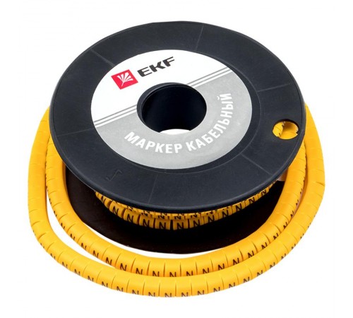 Маркер-кабельный 4,0кв.мм "N" (500шт.) (ЕС-2) EKF PROxima  plc-KM-4-N  EKF