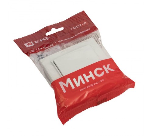 Минск Выключатель 1-клавишный СП,10А, белый EKF Basic  ERV10-021-10  EKF