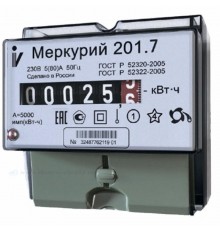 Счетчик Меркурий 201.7 5-60 А/220В (1 тар.) МЕХ (DIN)