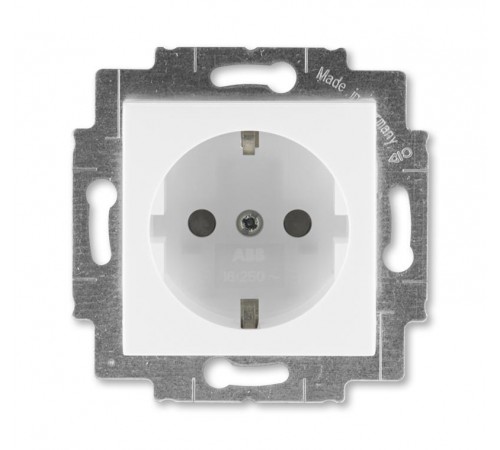 ABB Levit Белый / ледяной Розетка с з/к со шторками 16А  5520H-A03457 01W  2CHH203457A6001  ABB