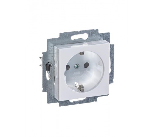 ABB Levit Белый / ледяной Розетка с з/к со шторками 16А  5520H-A03457 01W  2CHH203457A6001  ABB