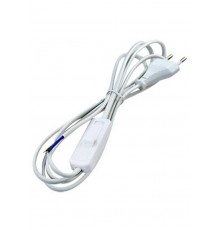 Сетевой шнур KF-HK-1 230V 1.9м (с выключателем) белый  23048  FERON
