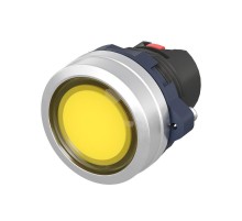 Головка кнопки плоская прозрачная без фиксации, желтая, алюминий  M22P-FMLYA  DKC