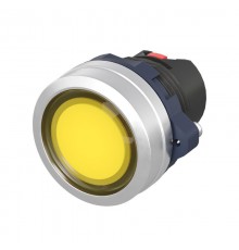 Головка кнопки плоская прозрачная без фиксации, желтая, алюминий  M22P-FMLYA  DKC