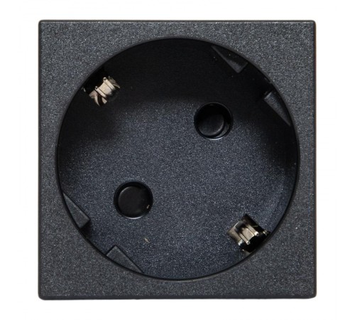 Розетка 45х45 с зазем. 45 градусов, быстрозажимные клеммы, черная, матоваяE2MR16-028-30-45-SL EKF