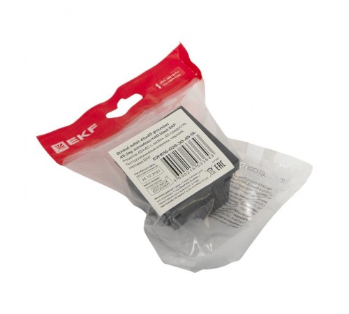 Розетка 45х45 с зазем. 45 градусов, быстрозажимные клеммы, черная, матоваяE2MR16-028-30-45-SL EKF