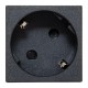 Розетка 45х45 с зазем. 45 градусов, быстрозажимные клеммы, черная, матоваяE2MR16-028-30-45-SL EKF