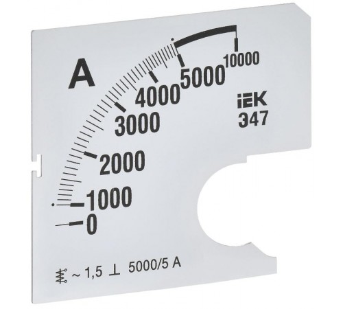 Шкала смен. для амперметра Э47 5000/5А-1,5 72х72мм  IPA10D-SC-5000  IEK