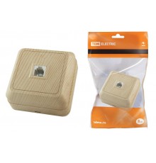 Розетка TФ (RJ-11) открытой установки IP20, сосна "Ладога"   SQ1801-0057  TDM