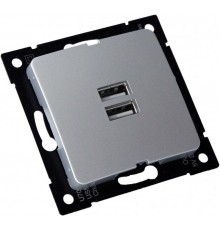 РС-USB-420-06 Розетка "Мастер" USB, С/У, механизм, цвет серебро  РС-USB-420-06  HEGEL