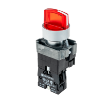 Переключатель с LED подсветкой, 220V AC/DC, красный, 2 полож. 1NC, фикс., мет. MTB2-BK2463  58215  ОВЕН