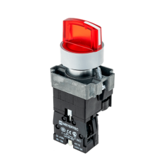 Переключатель с LED подсветкой, 220V AC/DC, красный, 2 полож. 1NC, фикс., мет. MTB2-BK2463  58215  ОВЕН