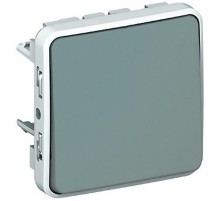 Plexo Серый Выключатель кнопочный 1НО 10A IP55  069540  Legrand