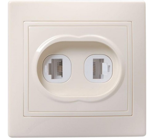 КВАРТА кремовый Розетка 2-местная телефонная РТ12-ККм  ETK20-K33-DM  IEK