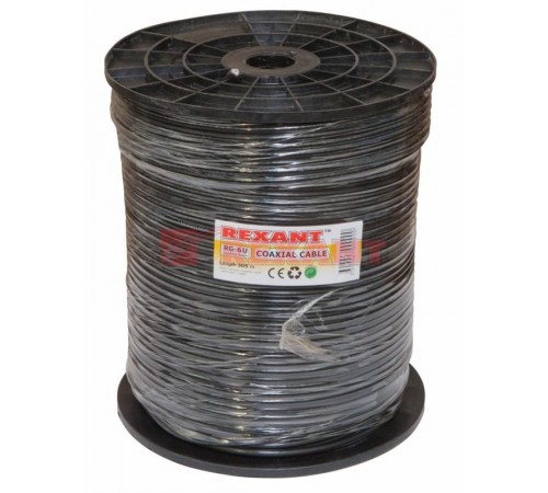 Кабель RG-6U, (64%), 75 Ом, 305м., OUTDOOR  01-2204  REXANT