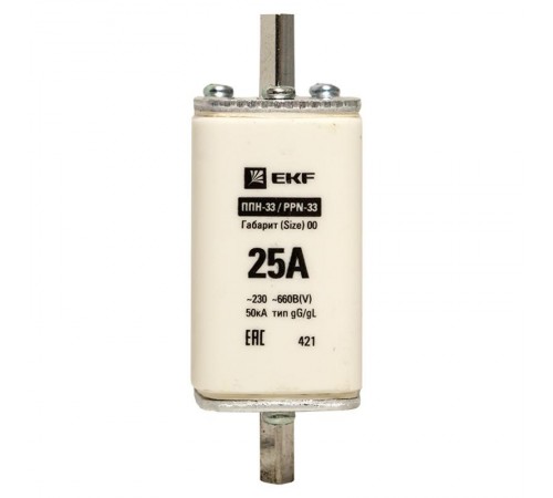 Плавкая вставка ППН-33 160/ 25А габарит 00  fus-33/160/25  EKF
