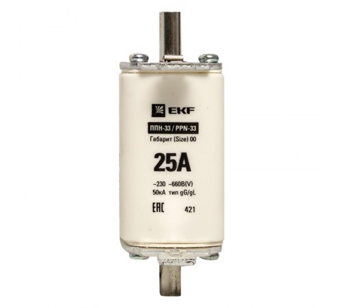 Плавкая вставка ППН-33 160/ 25А габарит 00  fus-33/160/25  EKF