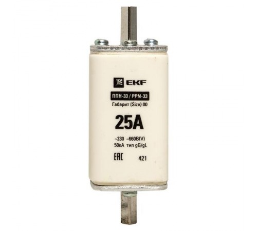 Плавкая вставка ППН-33 160/ 25А габарит 00  fus-33/160/25  EKF
