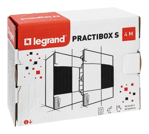 Practibox S Пластиковый щиток Навесной 1X4 Дымчатая дверь  134614  Legrand
